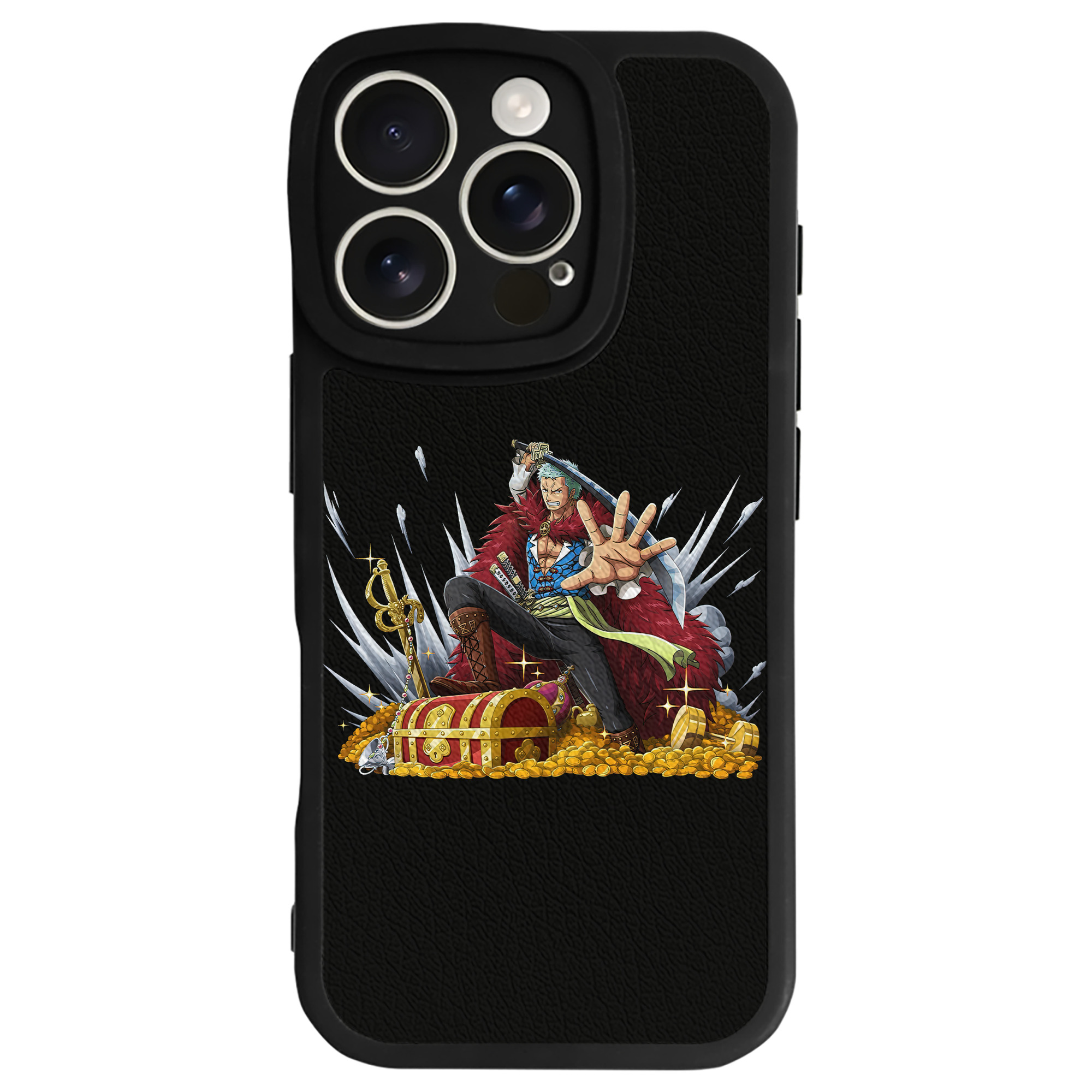 （画像用） ワンピース ロロノア・ゾロ ONE PIECE Roronoa Zoro 【iPhone 16シリーズ対応】シリコンスマホケース（レザー調） 材質：シリコン